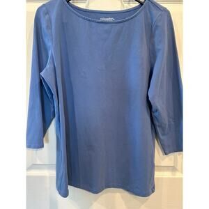Chadwick’s of Boston RealComfort Blue 3/4 Sleeve Top - Size L - GUC